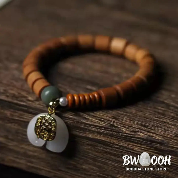 BWOOOH Sandalwood Jade Elephant Protection Bracelet - Sandalwood&amp;Jade - Bracelet