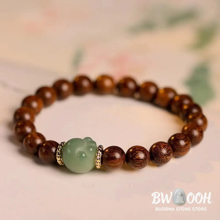 BWOOOH Sandalwood Lovely Cat Paw Protection Bracelet - Sandalwood - Bracelet