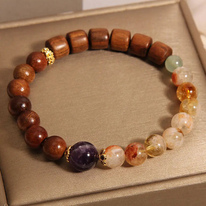 BWOOOH Sandalwood Rosewood Citrine Protection Bracelet - BWOOOH - Sandalwood Rosewood Citrine(Wrist