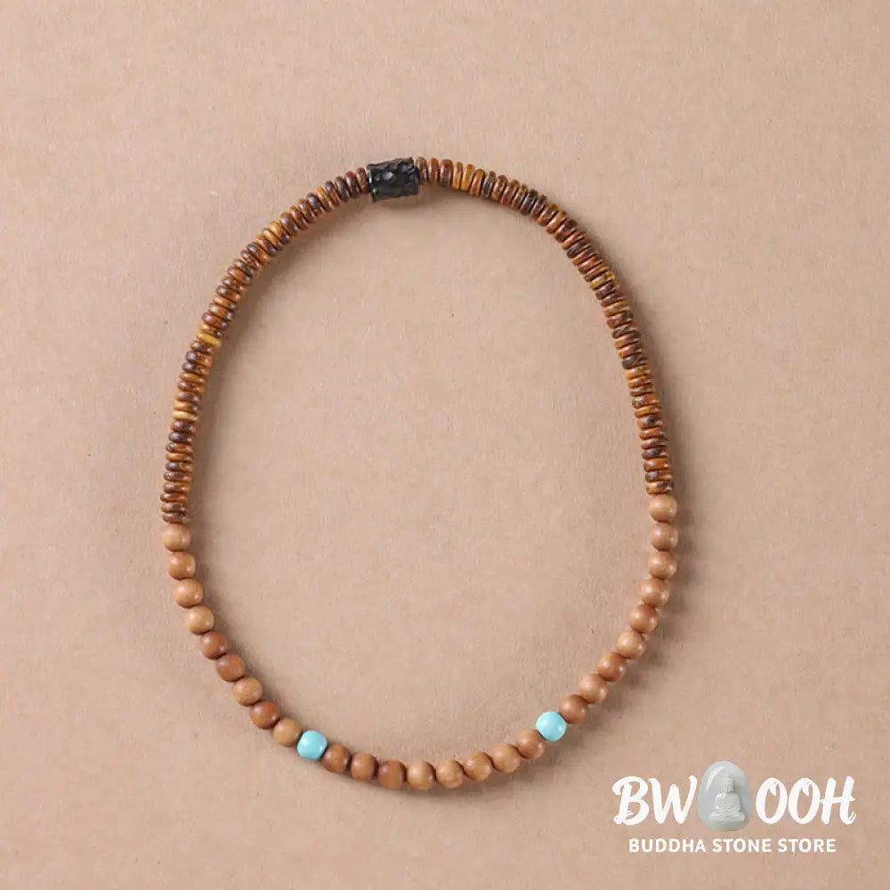 BWOOOH Sandalwood Turquoise Protection Double Wrap Bracelet | natural stone spiritual bracelet for healing and mindful living