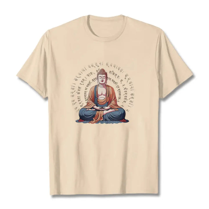 Buddha Stones Sanskrit Heart Sutra Form Is No Other Than Emptiness Tee T-shirt - Bisque / S - T-Shirts