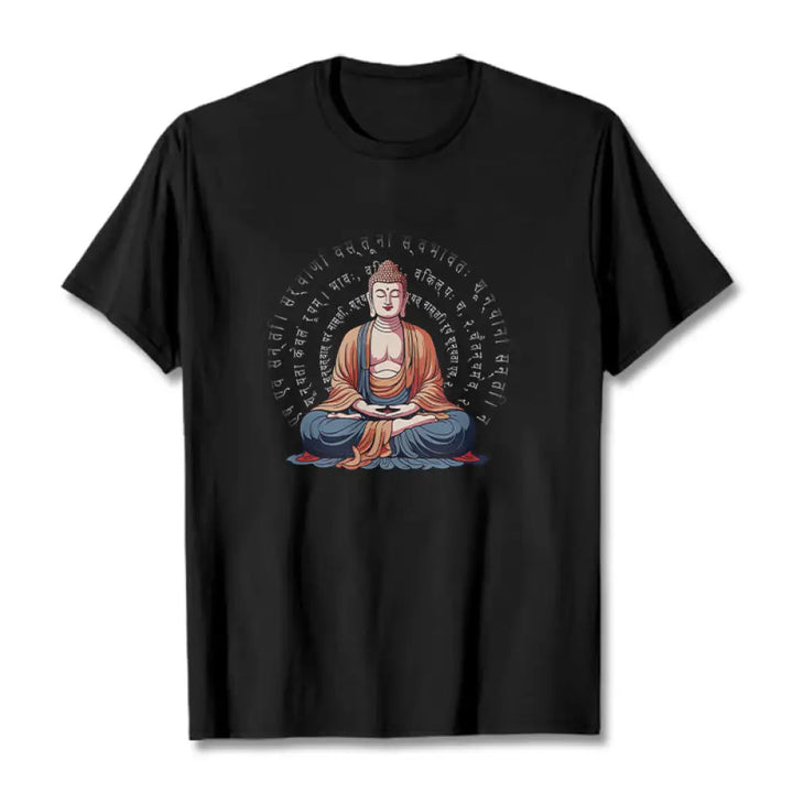 Buddha Stones Sanskrit Heart Sutra Form Is No Other Than Emptiness Tee T-shirt - Black / S - T-Shirts