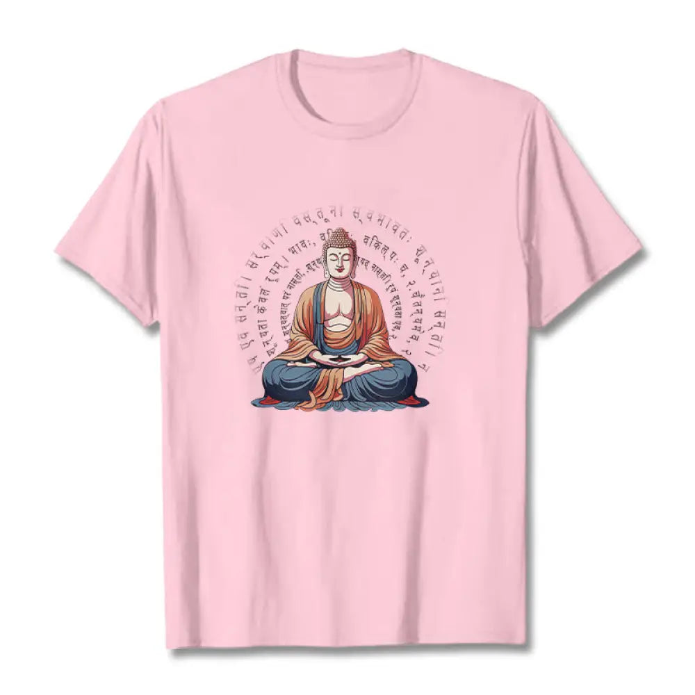 Buddha Stones Sanskrit Heart Sutra Form Is No Other Than Emptiness Tee T-shirt - LightPink / S - T-Shirts