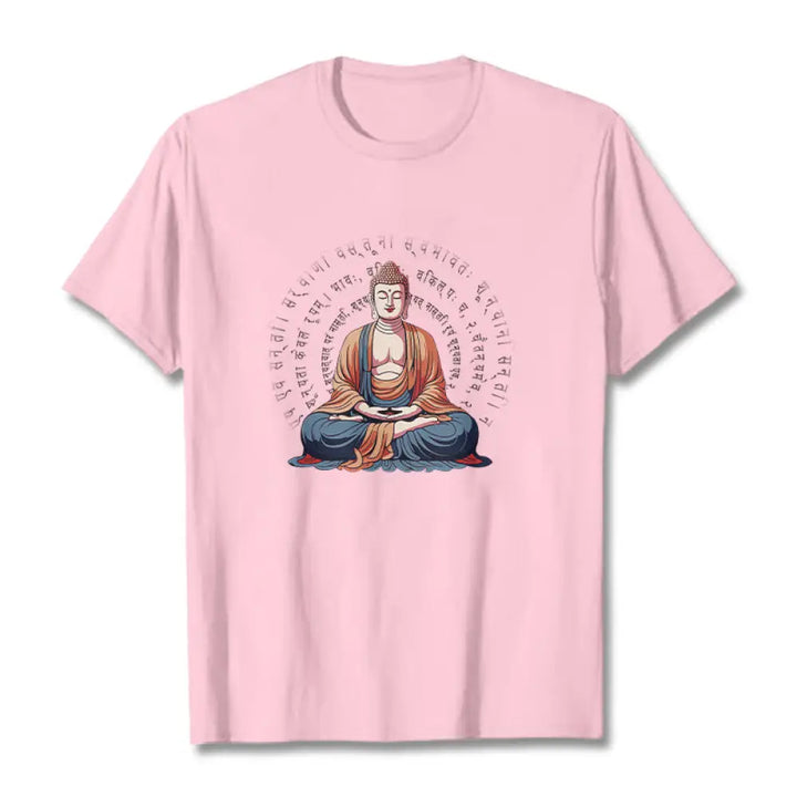 Buddha Stones Sanskrit Heart Sutra Form Is No Other Than Emptiness Tee T-shirt - LightPink / S - T-Shirts