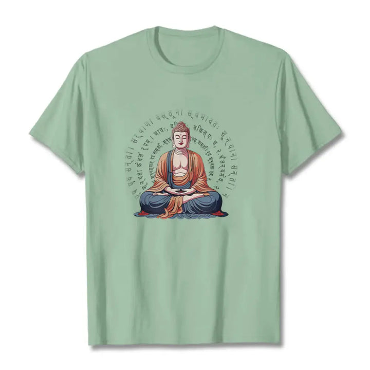 Buddha Stones Sanskrit Heart Sutra Form Is No Other Than Emptiness Tee T-shirt - PaleGreen / S - T-Shirts