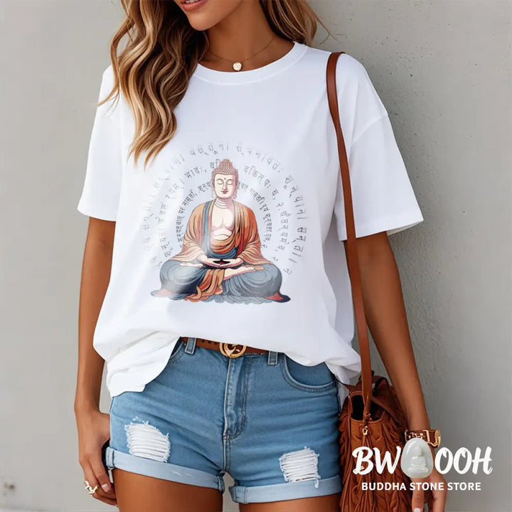 Buddha Stones Sanskrit Heart Sutra Form Is No Other Than Emptiness Tee T-shirt - T-Shirts
