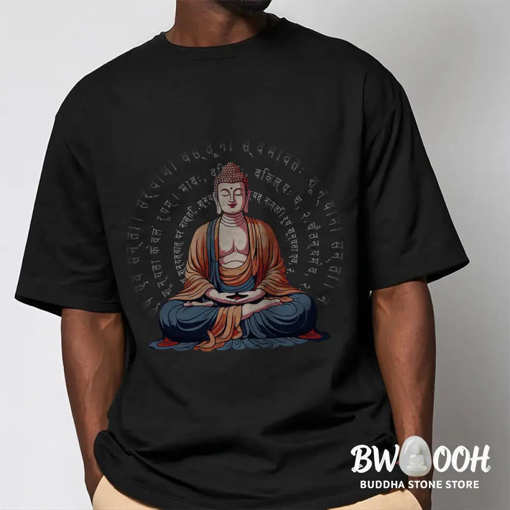 Buddha Stones Sanskrit Heart Sutra Form Is No Other Than Emptiness Tee T-shirt - T-Shirts