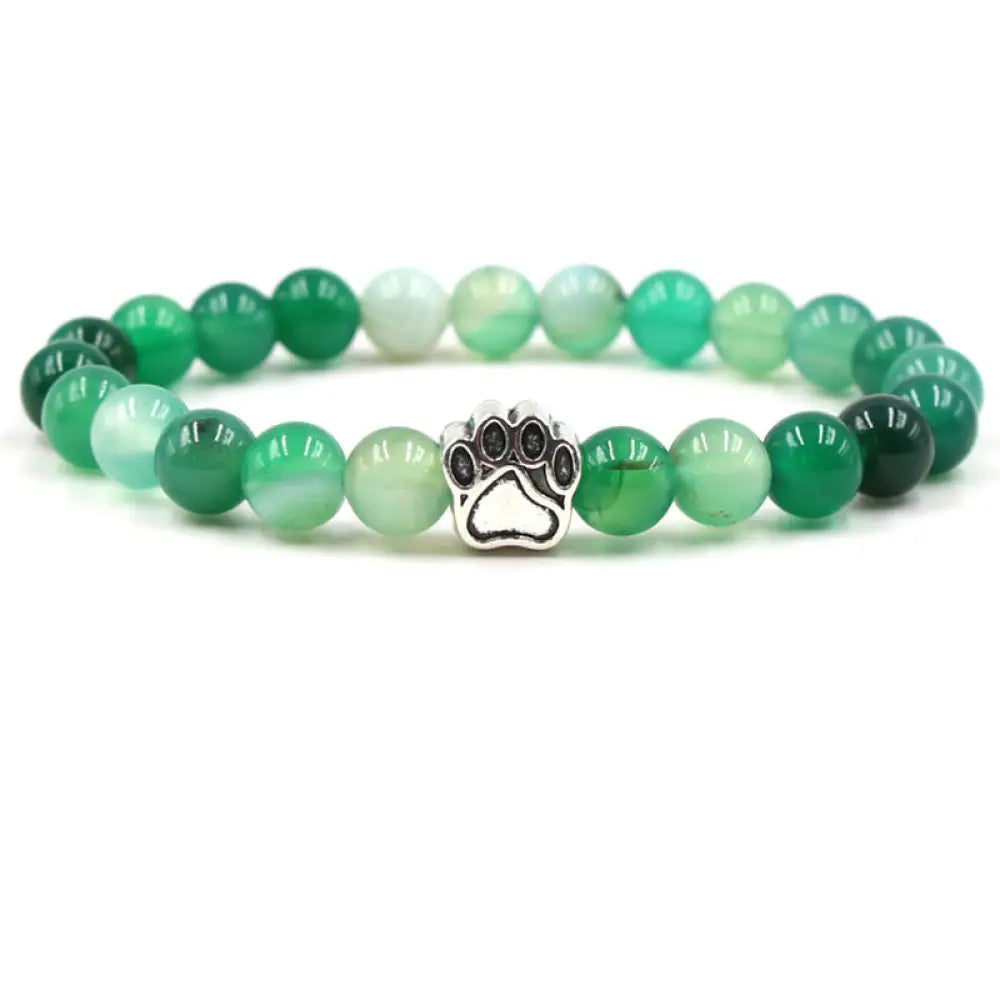 Buddha Stones “Save A Dog” Bracelet - BWOOOH - Green Agate (Power ♥ Success) - Bracelet