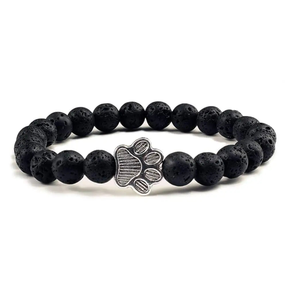 Buddha Stones “Save A Dog” Stone Bracelet - BWOOOH - Black Lava - Bracelet