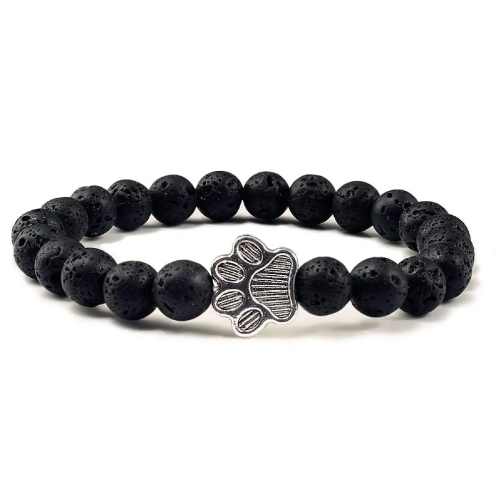 Buddha Stones “Save A Dog” Stone Bracelet - BWOOOH - Black Matte - Bracelet
