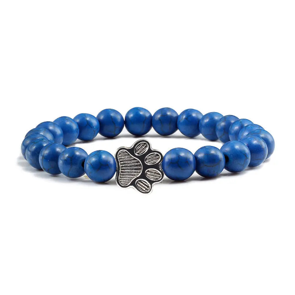 Buddha Stones “Save A Dog” Stone Bracelet - BWOOOH - Dark Blue Beads - Bracelet