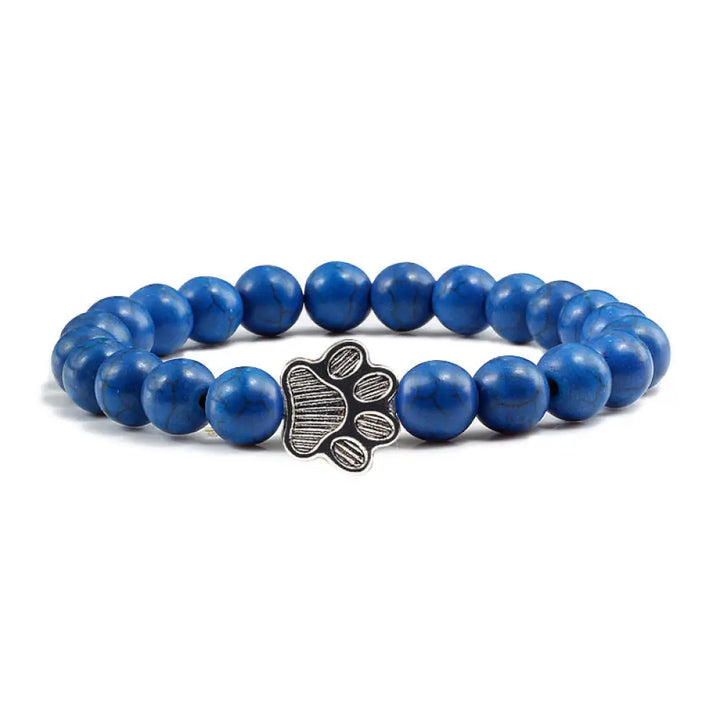 Buddha Stones “Save A Dog” Stone Bracelet - BWOOOH - Dark Blue Beads - Bracelet