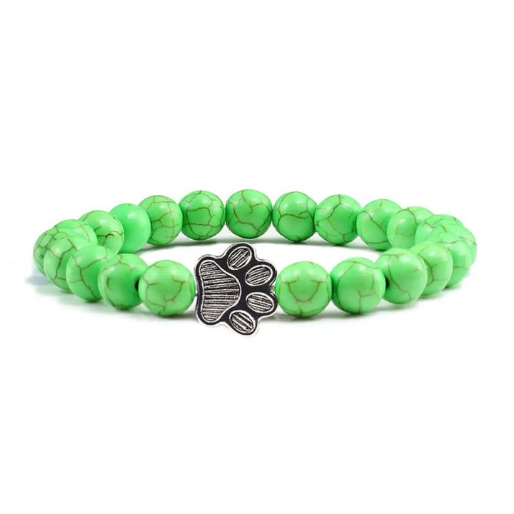 Buddha Stones “Save A Dog” Stone Bracelet - BWOOOH - Green Beads - Bracelet