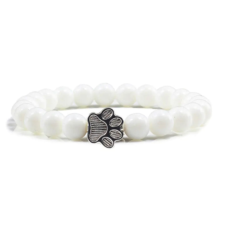 Buddha Stones “Save A Dog” Stone Bracelet - BWOOOH - White Stone - Bracelet
