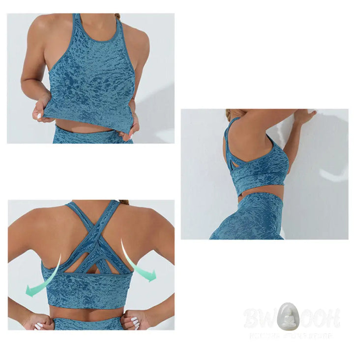 BWOOOH printed yoga leggings - Seamless Fitness Crop Tank Top High Wais