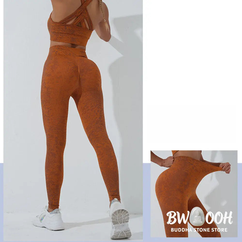 BWOOOH printed yoga leggings - Seamless Fitness Crop Tank Top High Wais