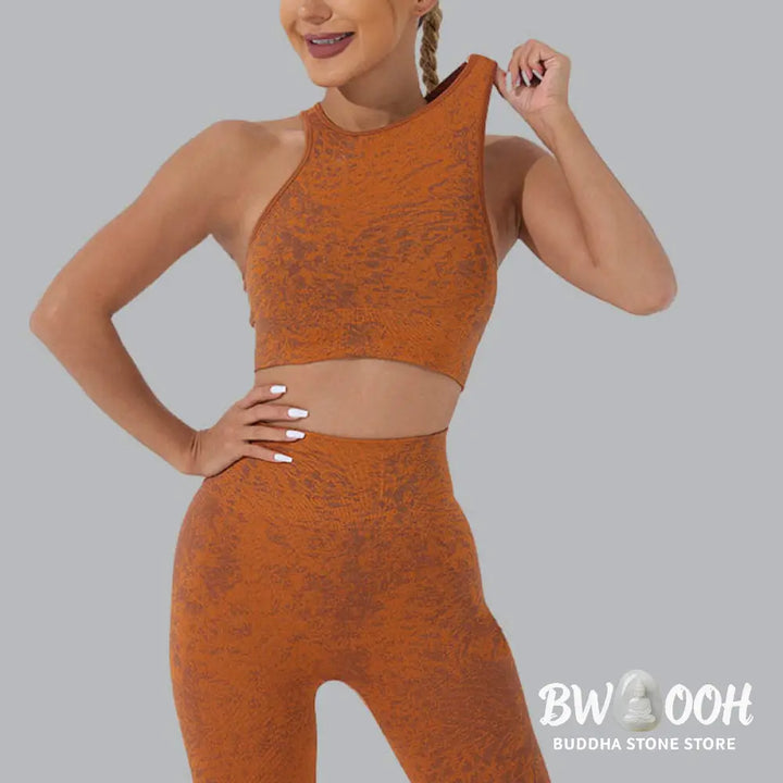 BWOOOH printed yoga leggings - Seamless Fitness Crop Tank Top High Wais