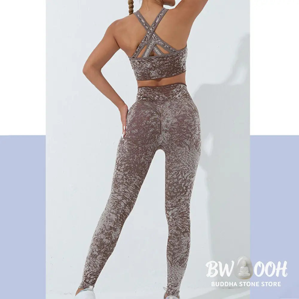 BWOOOH printed yoga leggings - Seamless Fitness Crop Tank Top High Wais