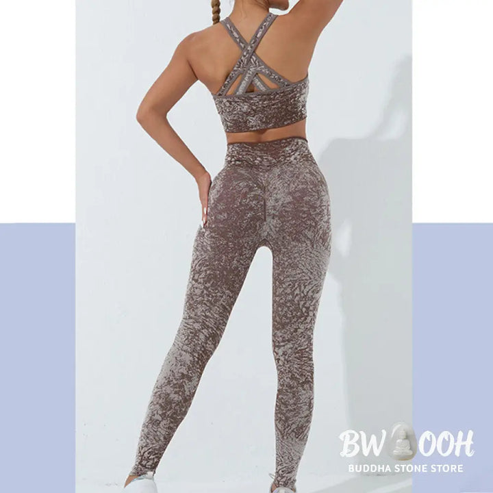 BWOOOH printed yoga leggings - Seamless Fitness Crop Tank Top High Wais