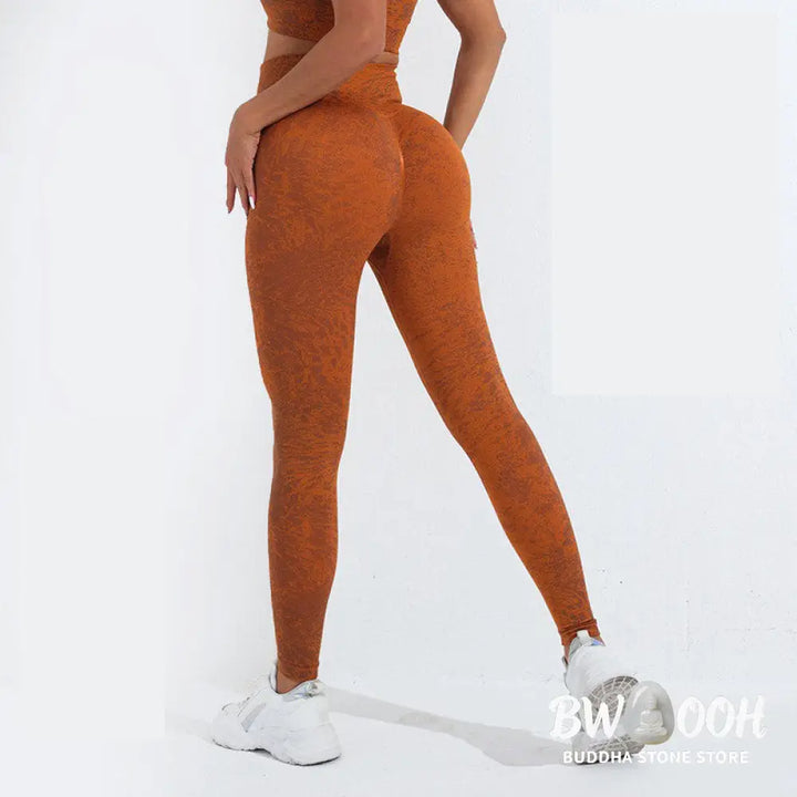 BWOOOH printed yoga leggings - Seamless Fitness Crop Tank Top High Wais
