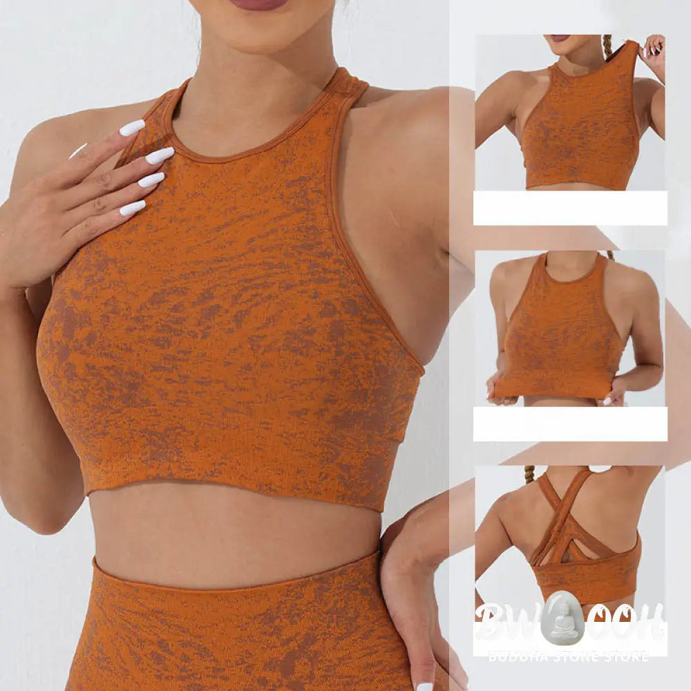 BWOOOH printed yoga leggings - Seamless Fitness Crop Tank Top High Wais