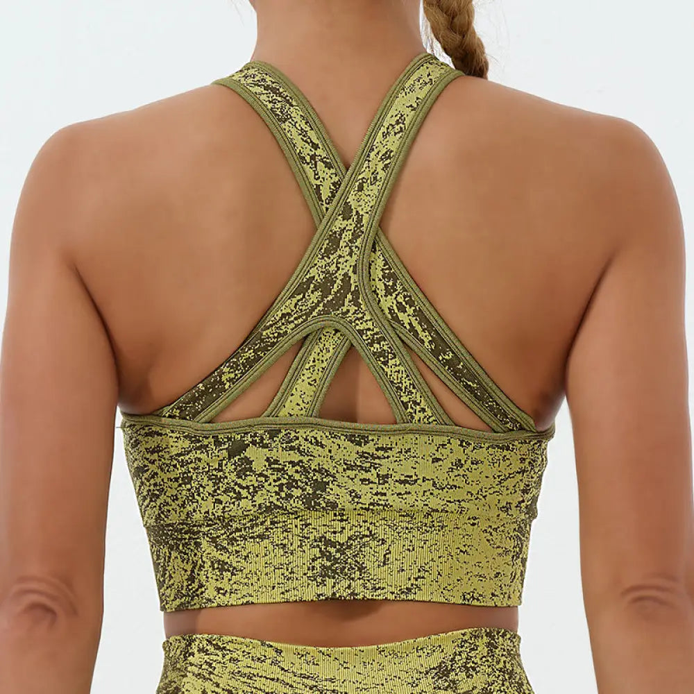 BWOOOH printed yoga leggings - Seamless Fitness Crop Tank Top High Wais