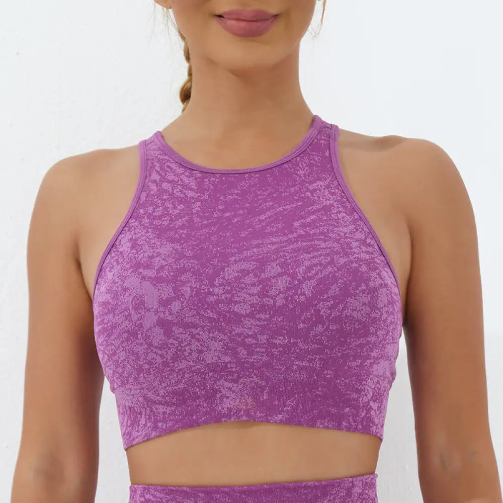 BWOOOH printed yoga leggings - Seamless Fitness Crop Tank Top High Wais