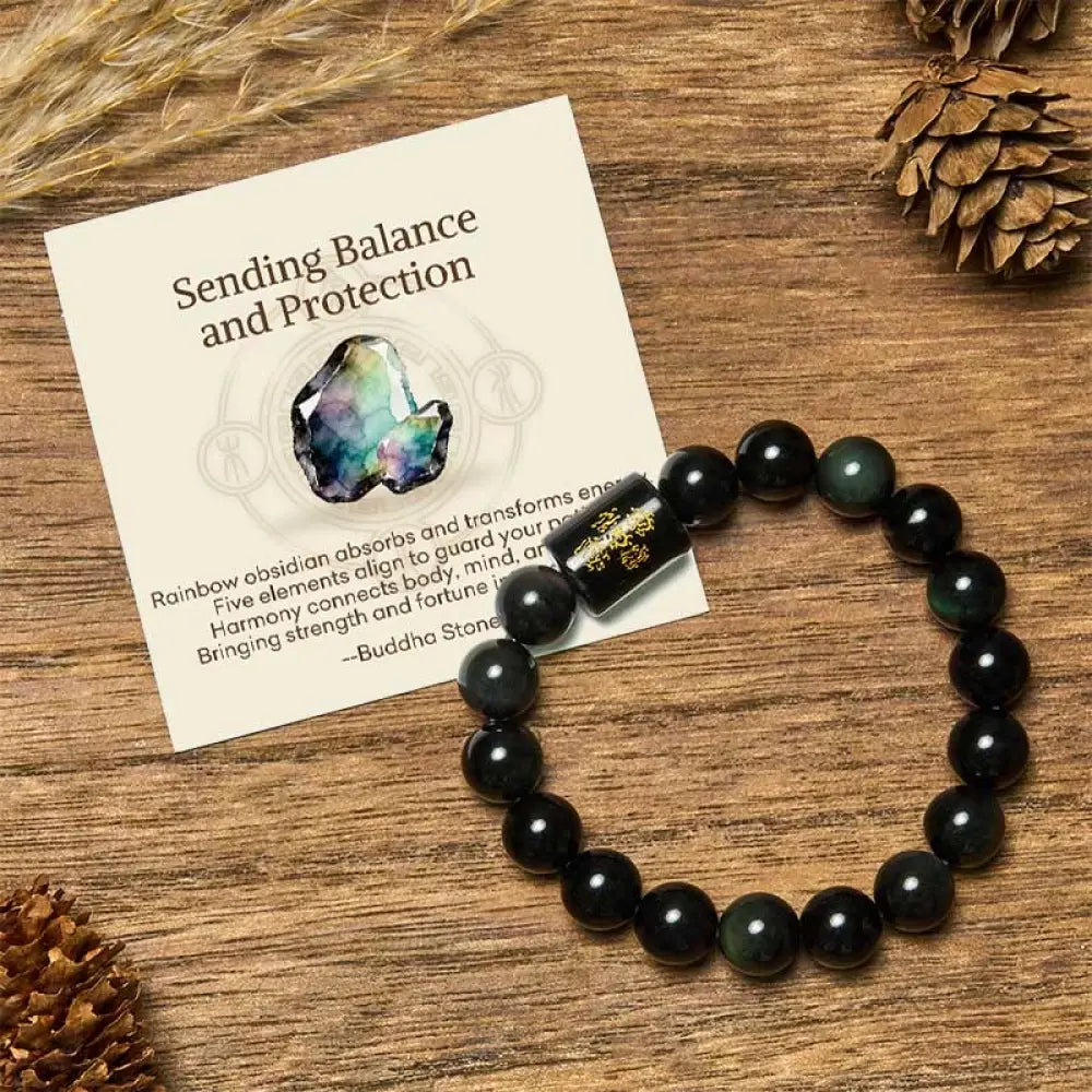 BWOOOH "Sending Balance and Protection" Rainbow Obsidian 