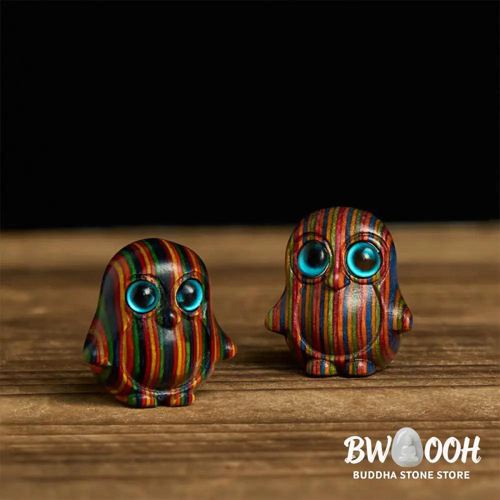 Buddha Stones 'Sending Cheer and Harmony' 2Pcs Mini Penguin Decoration Includes Gift Message Card - Decorations