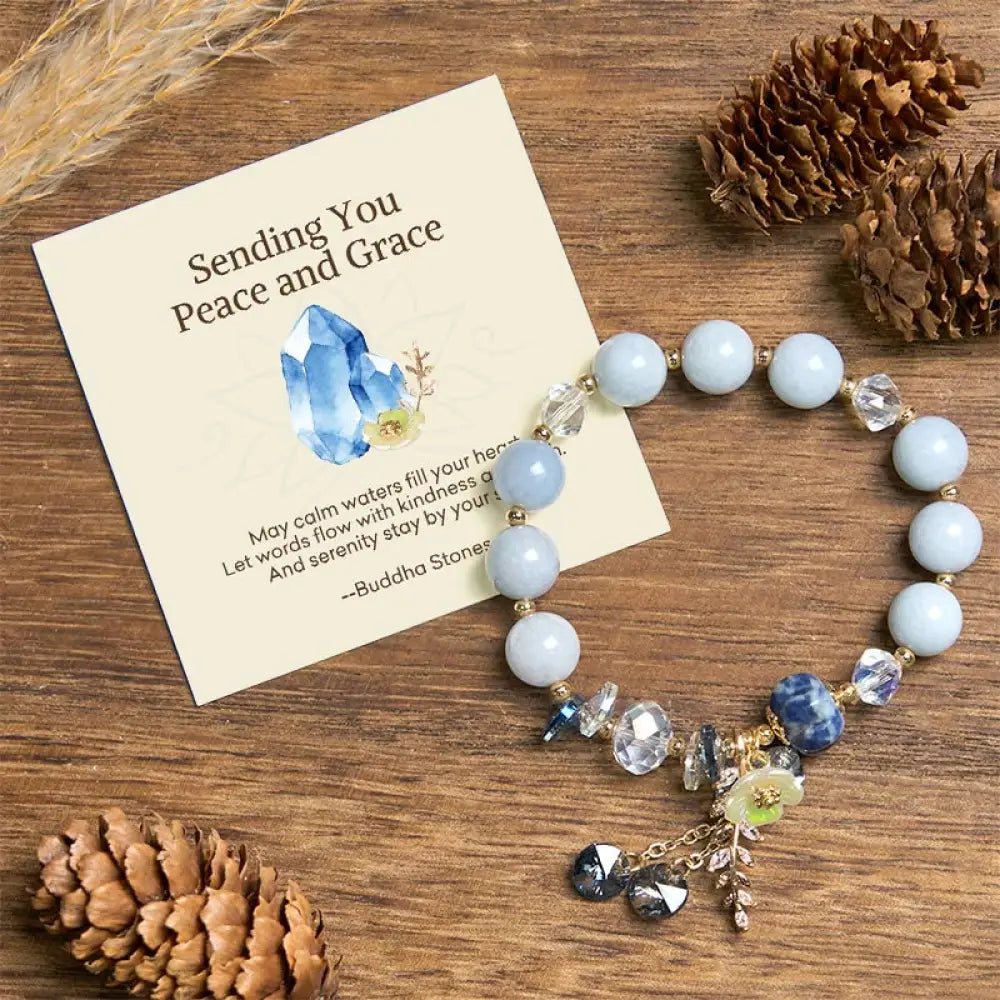 BWOOOH "Sending You Peace and Grace" Blue Crystal Flower 