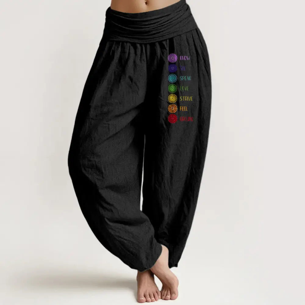 BWOOOH printed harem pants - Seven Chakras Print Pattern Women&
