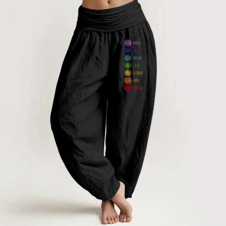 BWOOOH printed harem pants - Seven Chakras Print Pattern Women&
