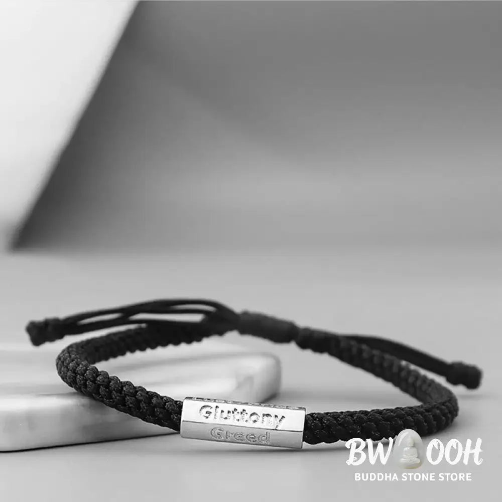 Buddha Stones Seven Deadly Sins Seven Virtues Braided String Bracelet - BWOOOH - Bracelet