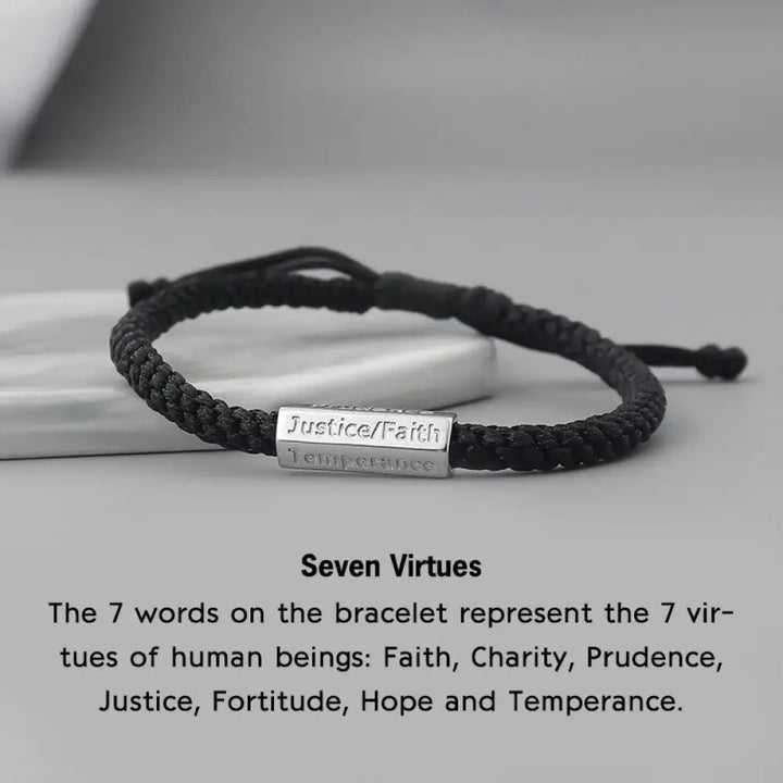 Buddha Stones Seven Deadly Sins Seven Virtues Braided String Bracelet - BWOOOH - Seven Virtues Bracelet - Bracelet
