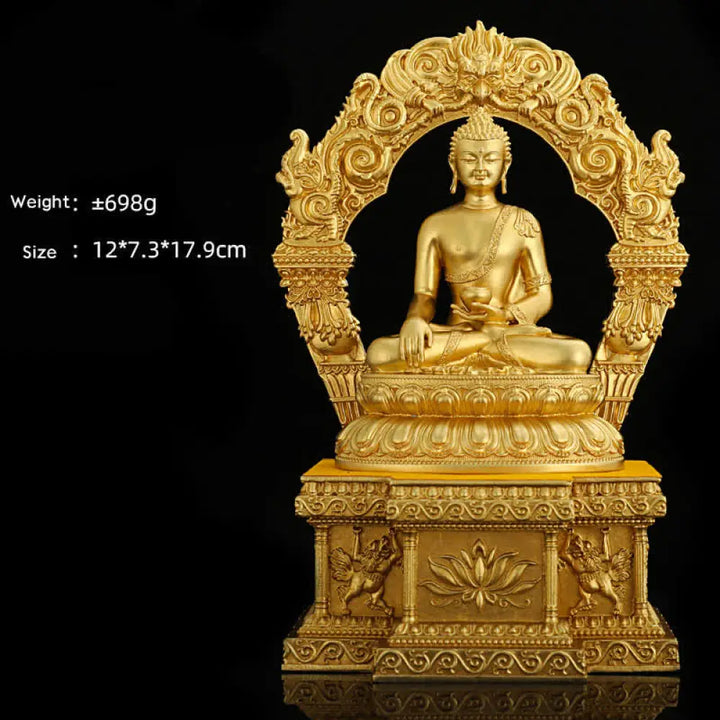 BWOOOH Shakyamuni Amitabha Medicine Buddha Figurine Serenity Copper Statue Home Decoration - Decorations