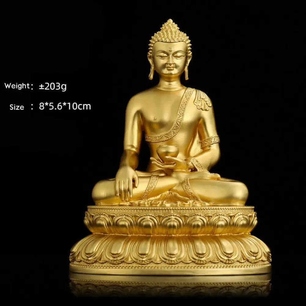 BWOOOH Shakyamuni Amitabha Medicine Buddha Figurine Serenity Copper Statue Home Decoration - Decorations