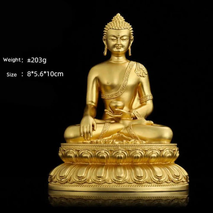 BWOOOH Shakyamuni Amitabha Medicine Buddha Figurine Serenity Copper Statue Home Decoration - Decorations