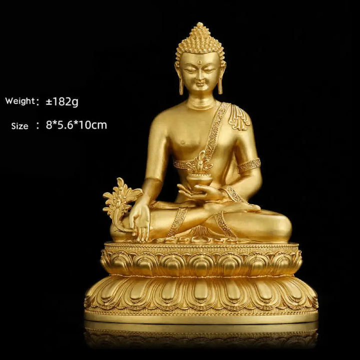 BWOOOH Shakyamuni Amitabha Medicine Buddha Figurine Serenity Copper Statue Home Decoration - Decorations