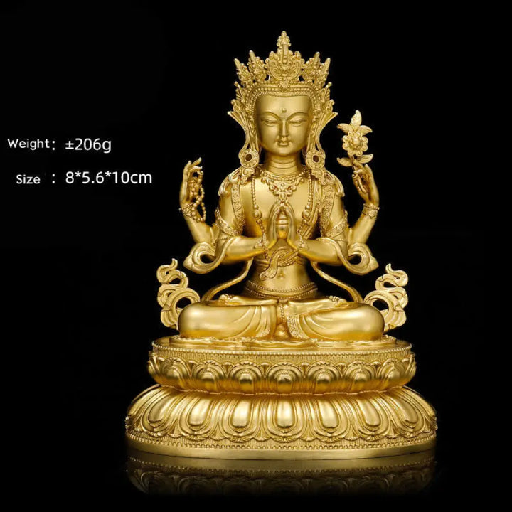 BWOOOH Shakyamuni Amitabha Medicine Buddha Figurine Serenity Copper Statue Home Decoration - Decorations