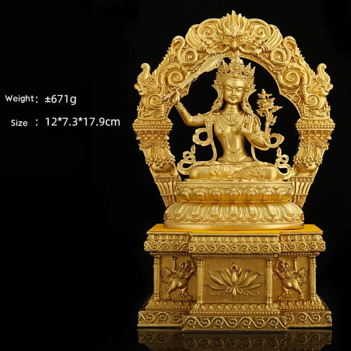 BWOOOH Shakyamuni Amitabha Medicine Buddha Figurine Serenity Copper Statue Home Decoration - Decorations