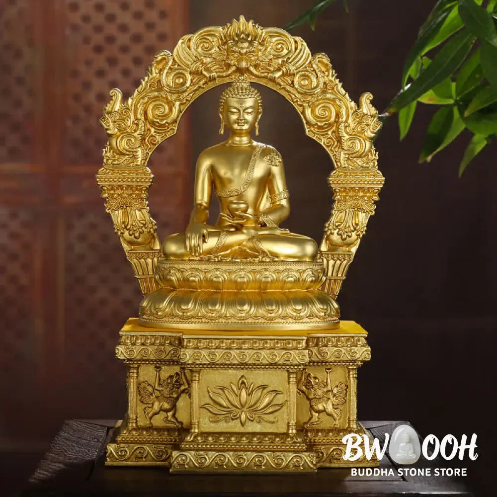 BWOOOH Shakyamuni Amitabha Medicine Buddha Figurine Serenity Copper Statue Home Decoration - Decorations