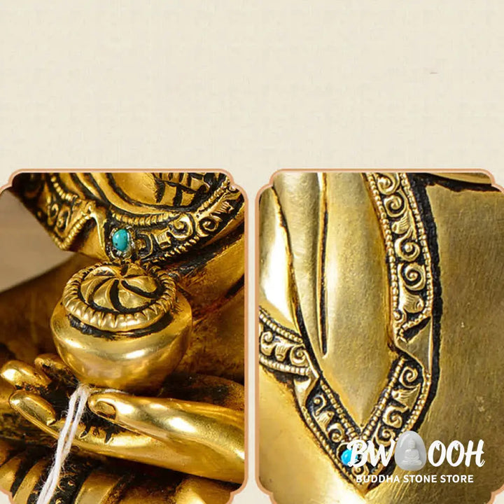 BWOOOH Shakyamuni Compassion Copper Statue Decoration - Buddha Shakyamuni - Decorations