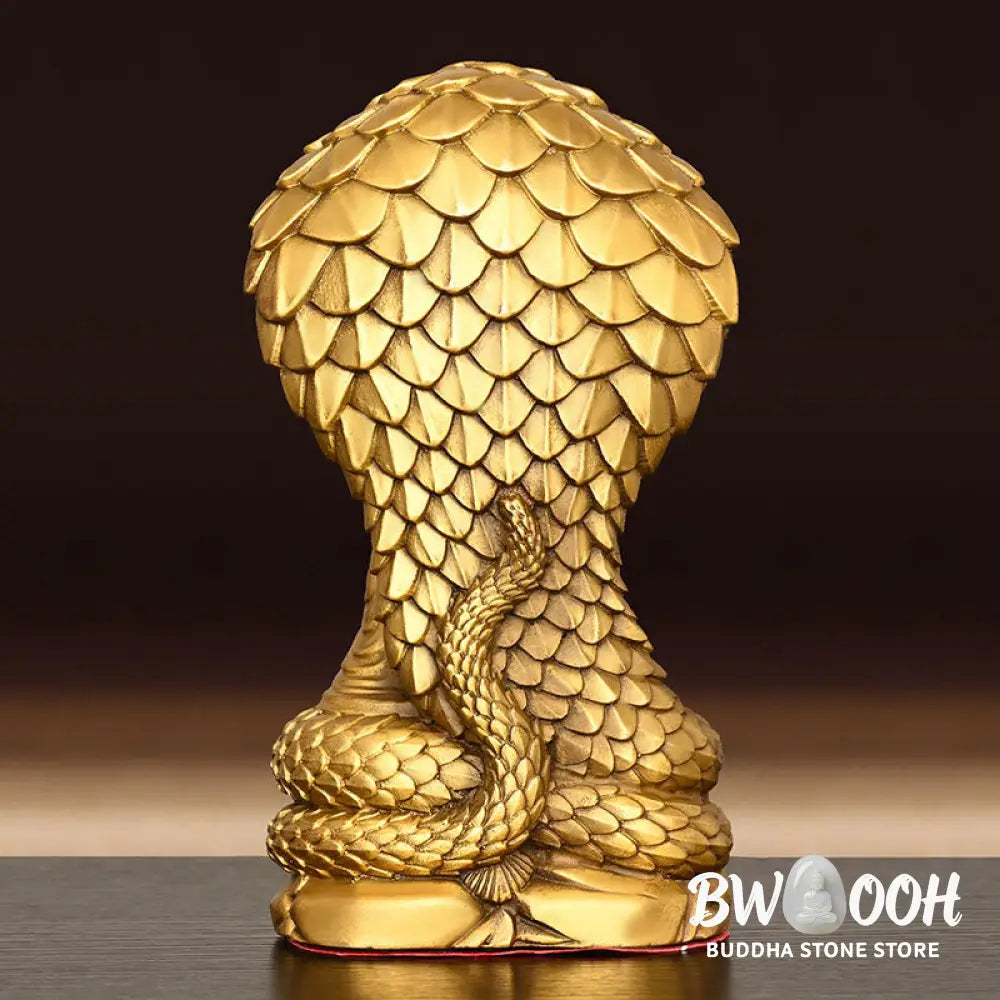 BWOOOH Buddha Shakyamuni Snake Figurine Serenity Copper Statue Home Offering Decoration - 11*9*18.5cm
