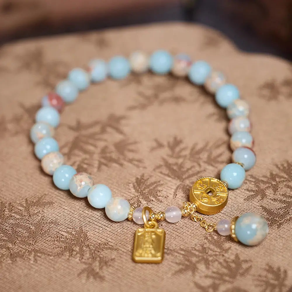 BWOOOH Shoushan Stone Copper Coin Money From All Directions Wealth Bracelet — Copper spiritual jewelry for spiritual heali...