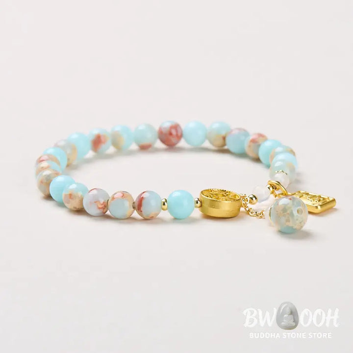 Buddha Stones Shoushan Stone Copper Coin Money From All Directions Wealth Bracelet - BWOOOH - Shoushan Stone(Wrist