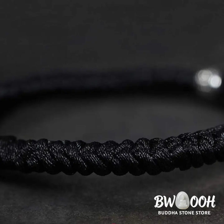 Buddha Stones Silver Luck Koi Fish Braided String Bracelet - BWOOOH - Bracelet