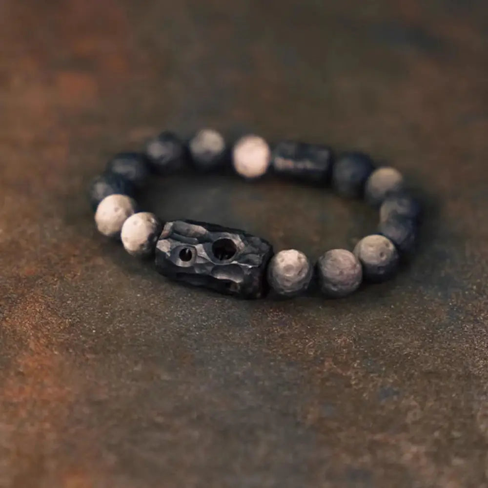 BWOOOH Silver Sheen Obsidian Ebony Wood Soothing Bracelet - BWOOOH - Bracelet