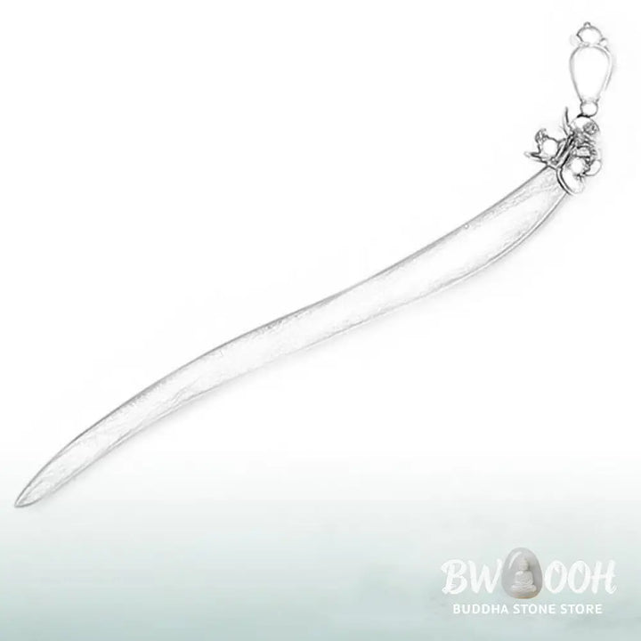 Buddha Stones Silver Tassel Green Sandalwood Soothing Hairpin - Green Sandalwood Hairpin - Hairpin