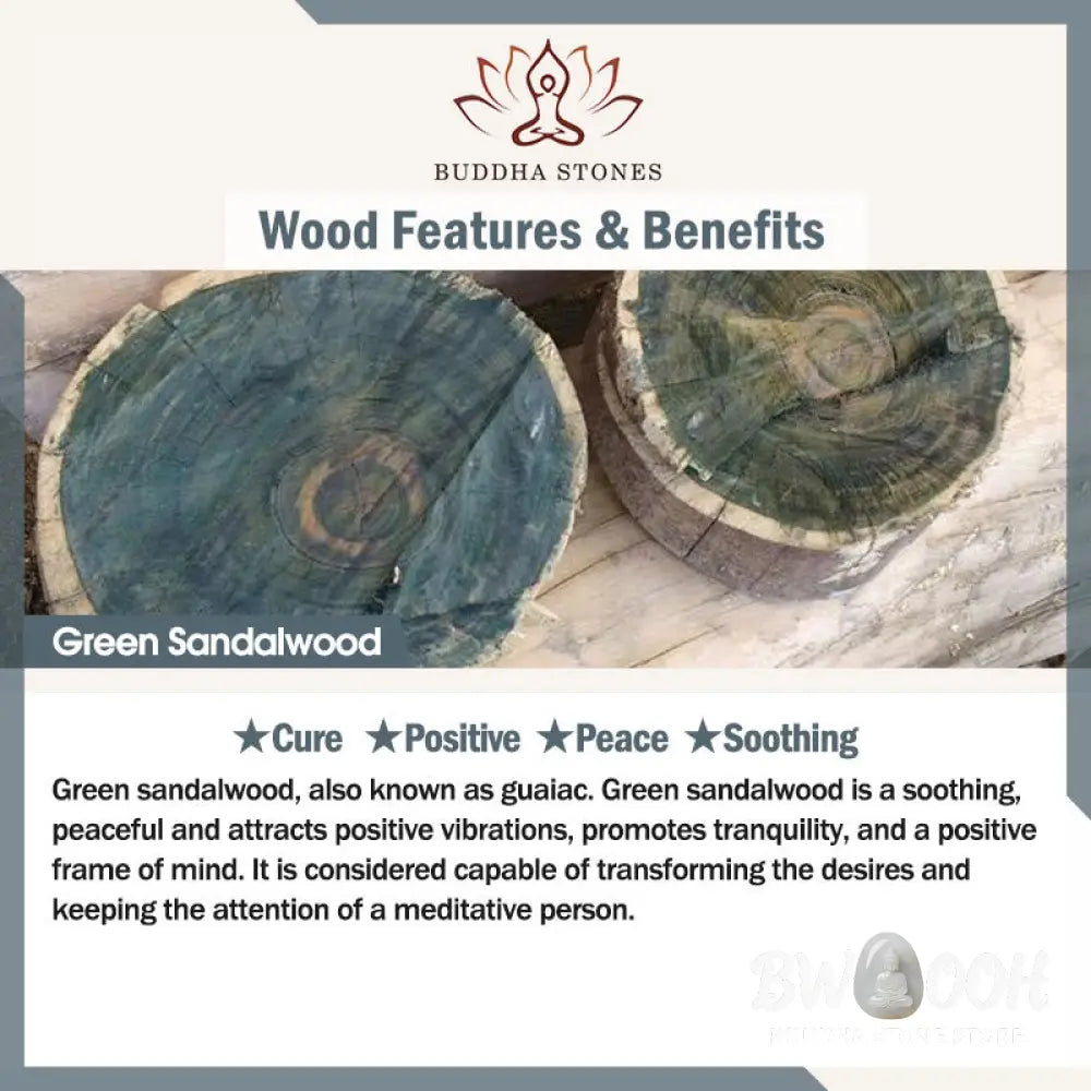 Buddha Stones Silver Tassel Green Sandalwood Soothing Hairpin - Green Sandalwood Hairpin - Hairpin