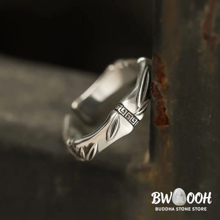 Buddha Stones Simple Bamboo Design Copper Luck Wealth Adjustable Ring - BWOOOH - Bamboo Design - Ring